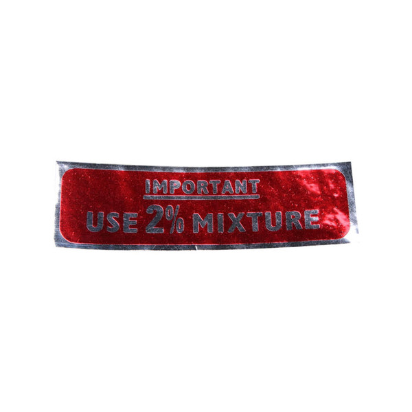 Use 2% Mixture Gas Cap Decal; Late VNB, VBB 