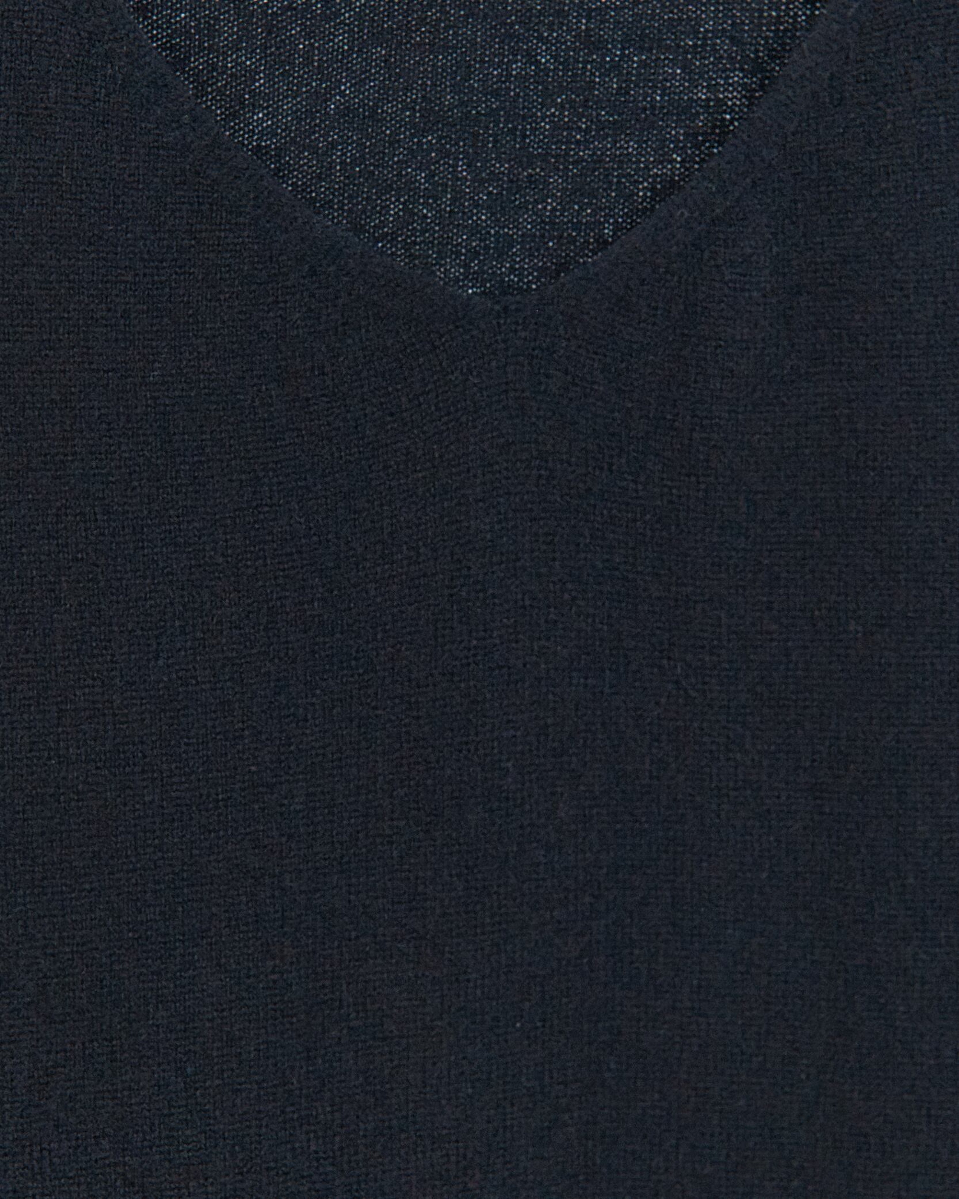 Close up of black V-neck cashmere midi dress texture