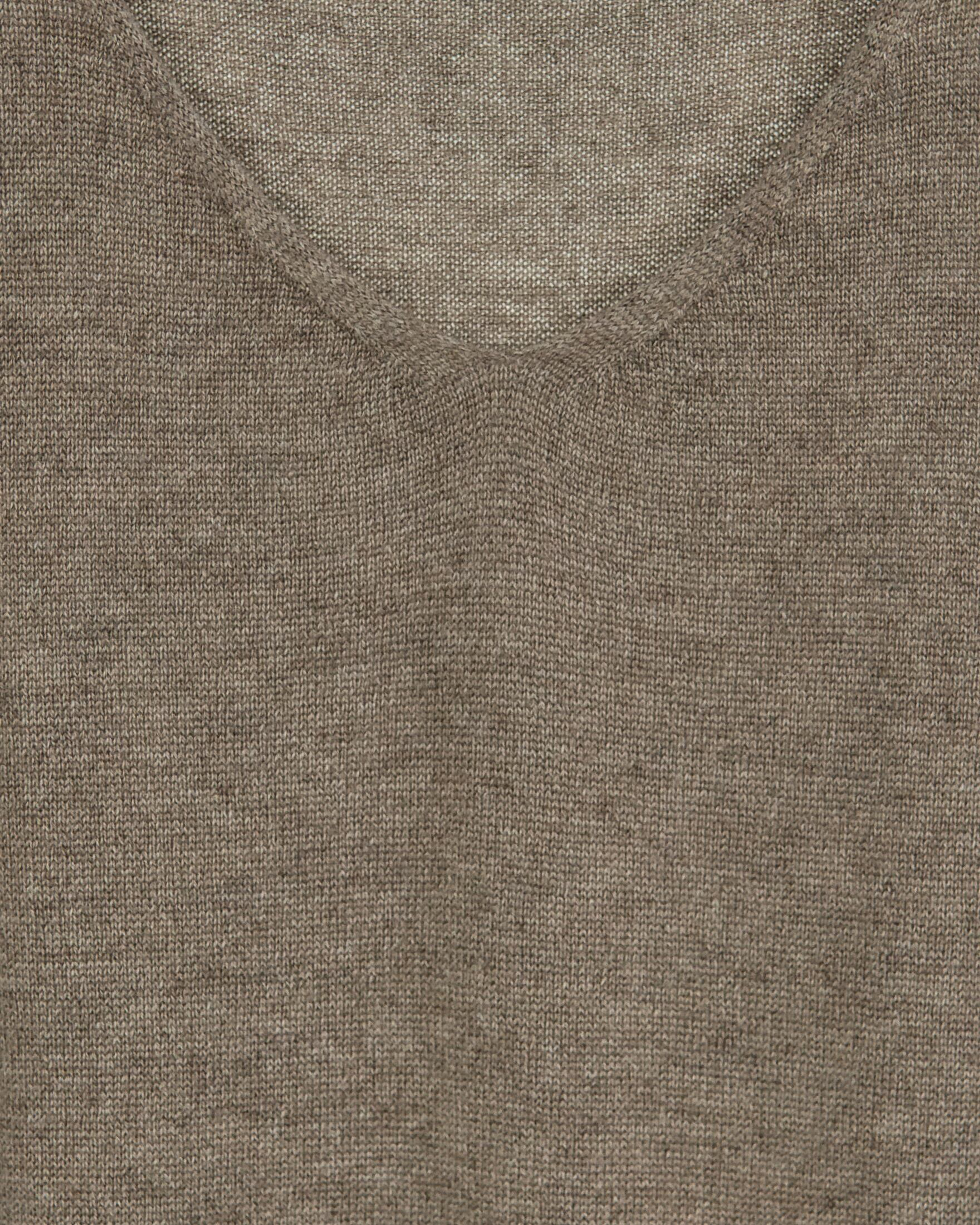 Close up of natural brown cashmere knit fabric