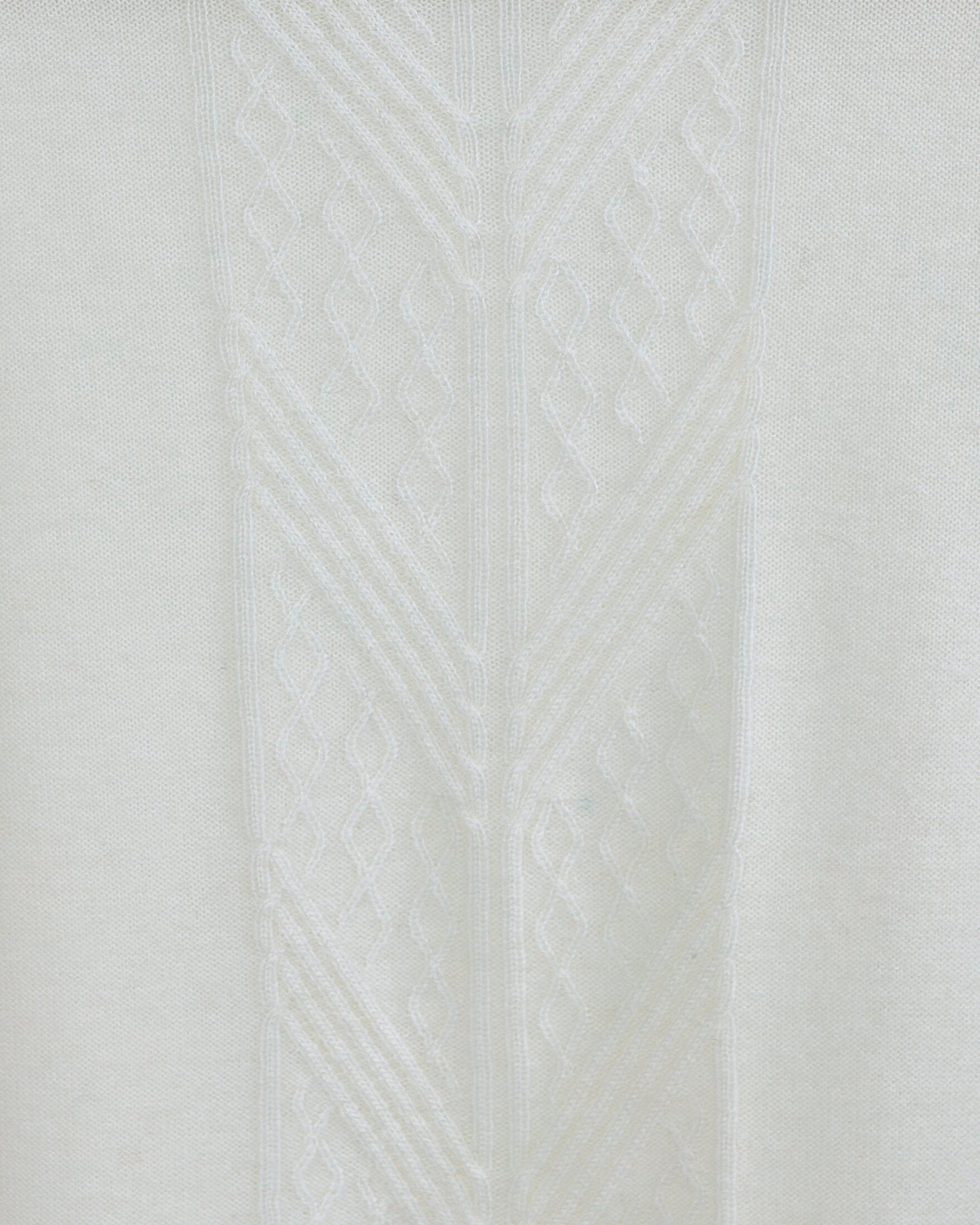Close-up of soft cashmere jumper in white