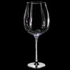 Single wine glass with crystal rings on rhodium stem