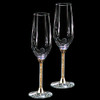 Pair of gold leaf filled stem champagne flutes