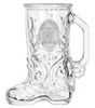 18th to 80th Birthday Libbey Glass Boot Beer Mug Silver Pewter Birthday Badge