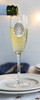 18th to 80th Birthday Champagne Flute with Silver Pewter Birthday Badge