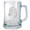 Mum Dad or Pop Glass Beer Mug with Mum Dad or Pop Framed Pewter badge