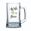 Wedding Glass mug The Boss, The Real boss , Wife mum boss in Black or Gold