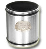 Grandpa Black or Silver Stubby holder Silver stainless with black rings with badge