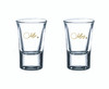 Mr & Mrs Pair of Shot glasses with Mr and Mrs in gold or black decals on glasses
