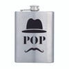 Hip flask Stainless steel with Best Mum - Dad or Pop in Black decal on hip flask