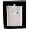 18th to 80th Birthday stainless steel hip flask with metal enamel look