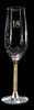 18th to 80th Birthday champagne flute gold leaf filled stem gold enamel look