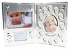 Silver twin photo frame with birth details writing space