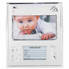 Sliver glittered babys birth record photo frame holds 4x6 inch picture