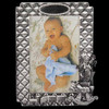 Pewter baby photo frame with train & rocking horse design engravable space