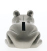 Money bank frog shape pewter finish