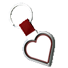 Red and silver revolving heart keychain