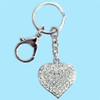 Silver heart shape keychain silver crystal design