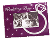 Purple wedding day photo frame with crystals