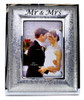 Sliver Mr & Mrs two tone wedding photo frame, holds 5x7 inch picture