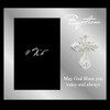 Glass baptism photo frame with a crystal cross, holds 4x6 inch picture