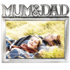 Silver mum & dad wording photo frame, holds 4x6 inch picture