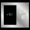 Plain glass photo frame with a crystal cross, holds 4x6 inch picture