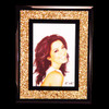 Gold and black glittered mirror photo frame, holds 5x7 inch picture