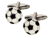 Silver, black and White soccer theme cufflinks