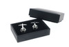 Silver, black and White soccer theme cufflinks