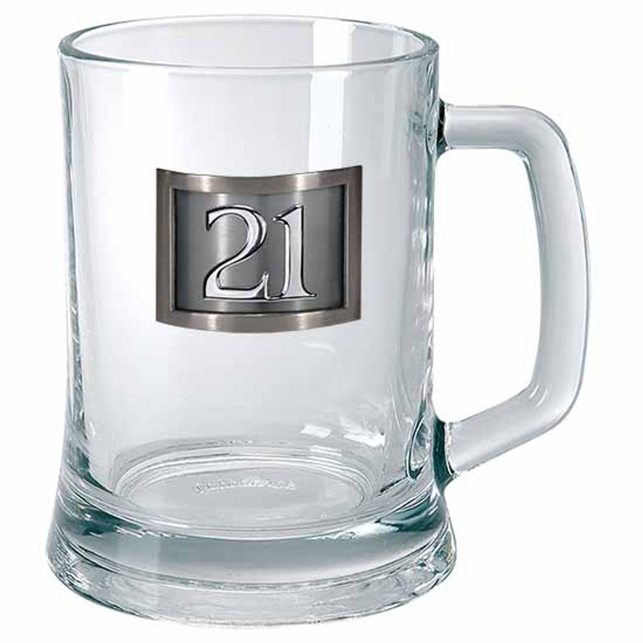 Personalized 21st Birthday Glass Beer Mug