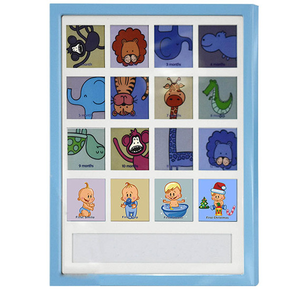 Blue babys first year collage frame