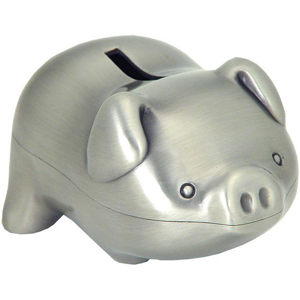 Money bank pig shape pewter finish