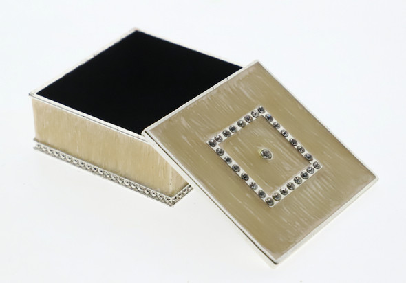 Jewellery box Square enamelled with crystal design