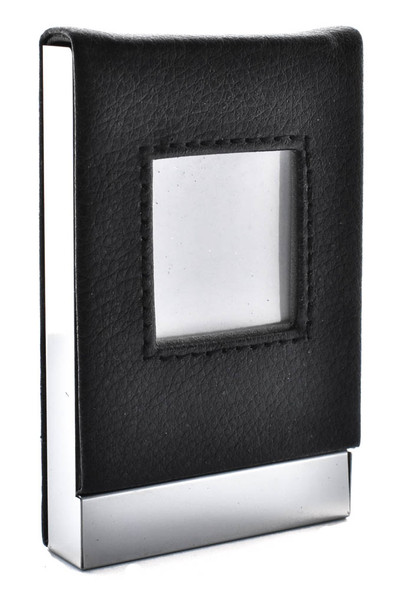 Business card holder leather with photo facility