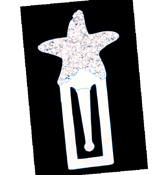 Silver star shape crystalled bookmark