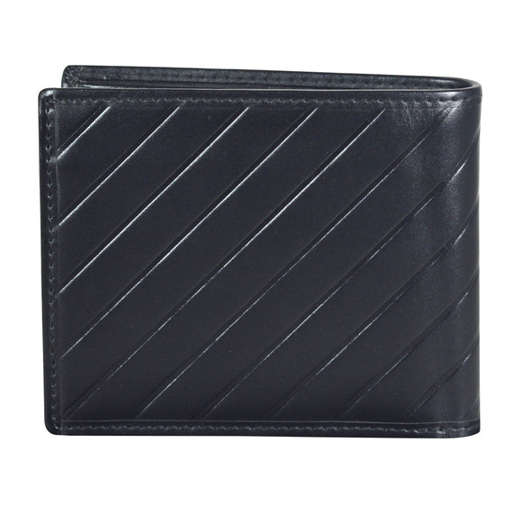 RFID blocking mens Black processed leather 4 slot card holder wallet coin holder