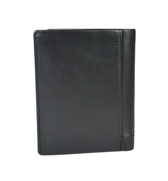 RFID blocking mens black genuine leather 4 slot card wallet coin holder