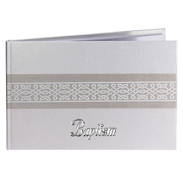 Divine Harmony Enamel Baptism Guest Book - Cherished Memories