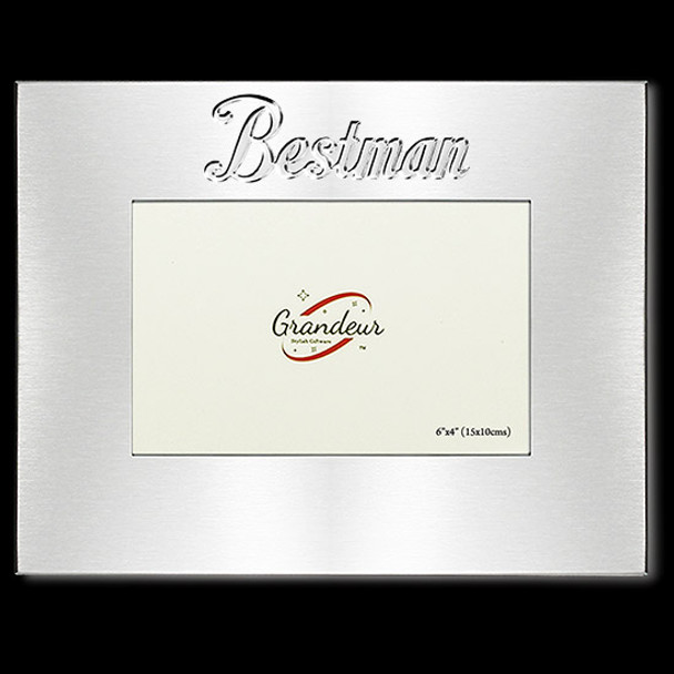 Bestman silver metal photo frame with metal enamel look