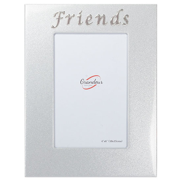 Friends metallic grey photo frame with metal enamel look embossed