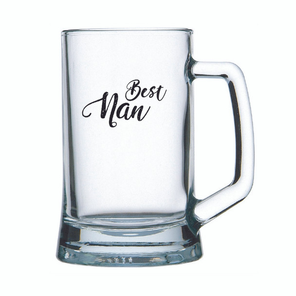 Best Nan Beer mug glass with Best Nan Black or Black Gold decal on glass 500ml