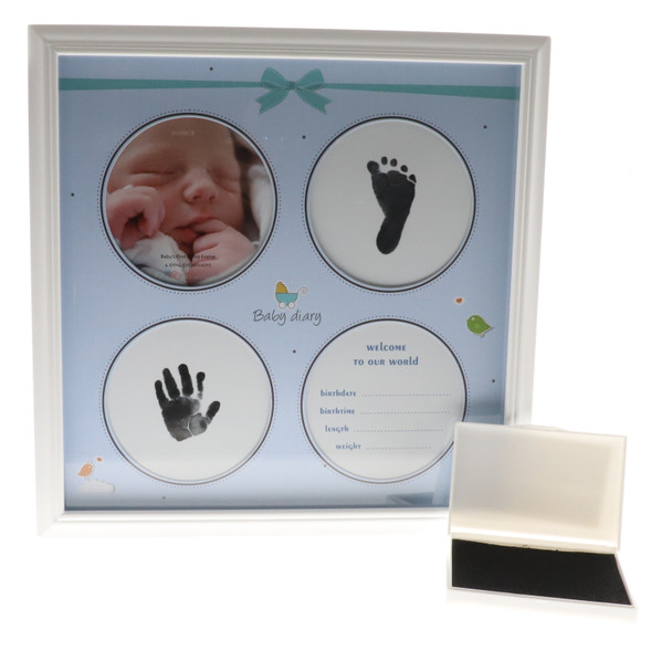 Exquisite Blue Baby's First Prints Photo Frame - Perfect Keepsake