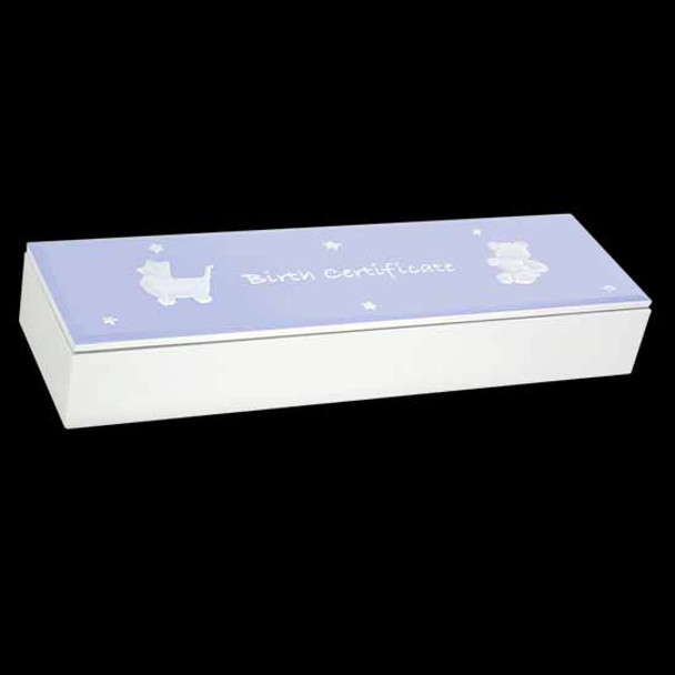 Certificate holder birth blue base