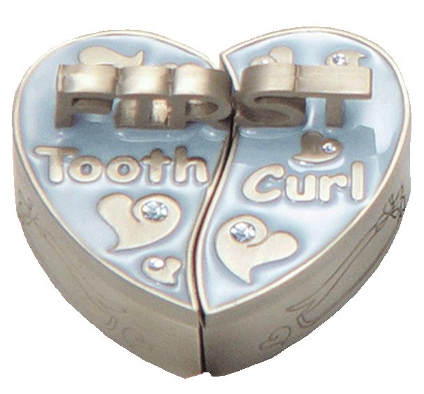 Heart shaped pewter tooth & curl box set for boys