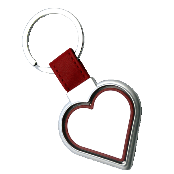 Red and silver revolving heart keychain