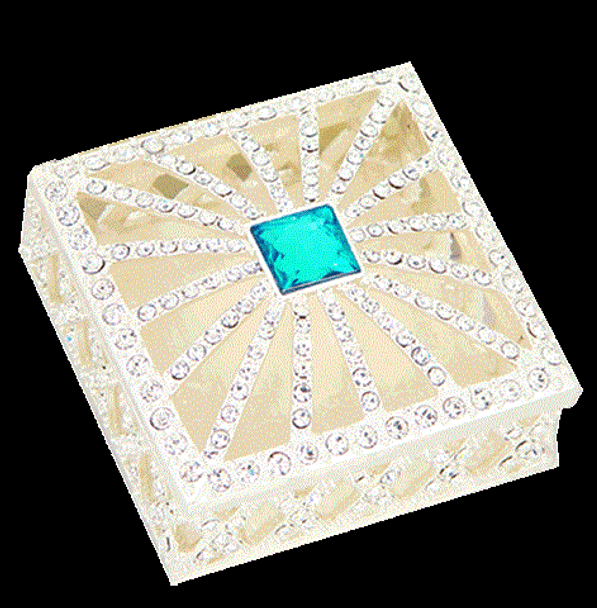 Jewellery box square with crystal design