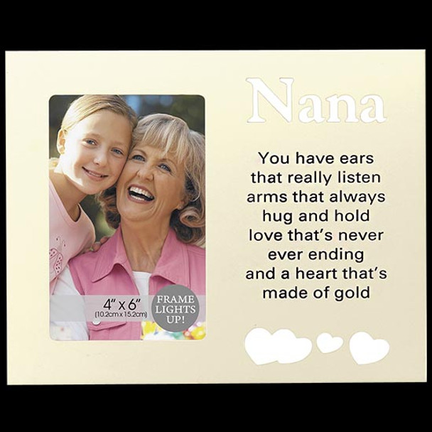 LED light up photo frame for nana, holds 4x6 inch picture