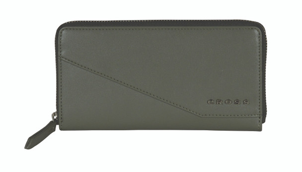 Processed Leather Stone-Gray Wallet