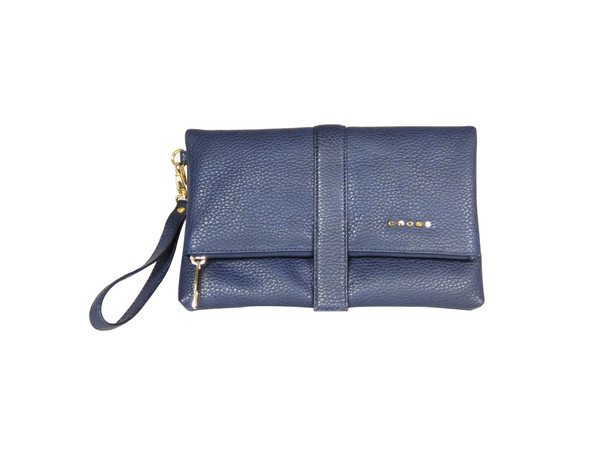 Processed Leather Navy Bag