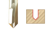Perfil da broca de roteador para gravação e ranhura em V de 90°